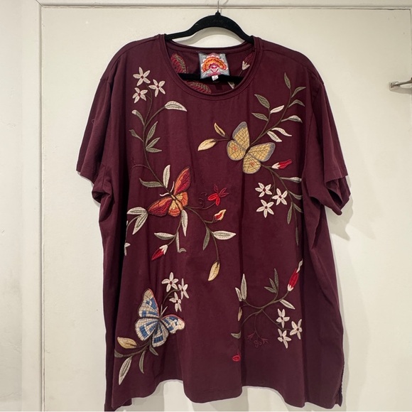 EUC 2x Johnny Was Penelope Embroidered Tee - Picture 5 of 7